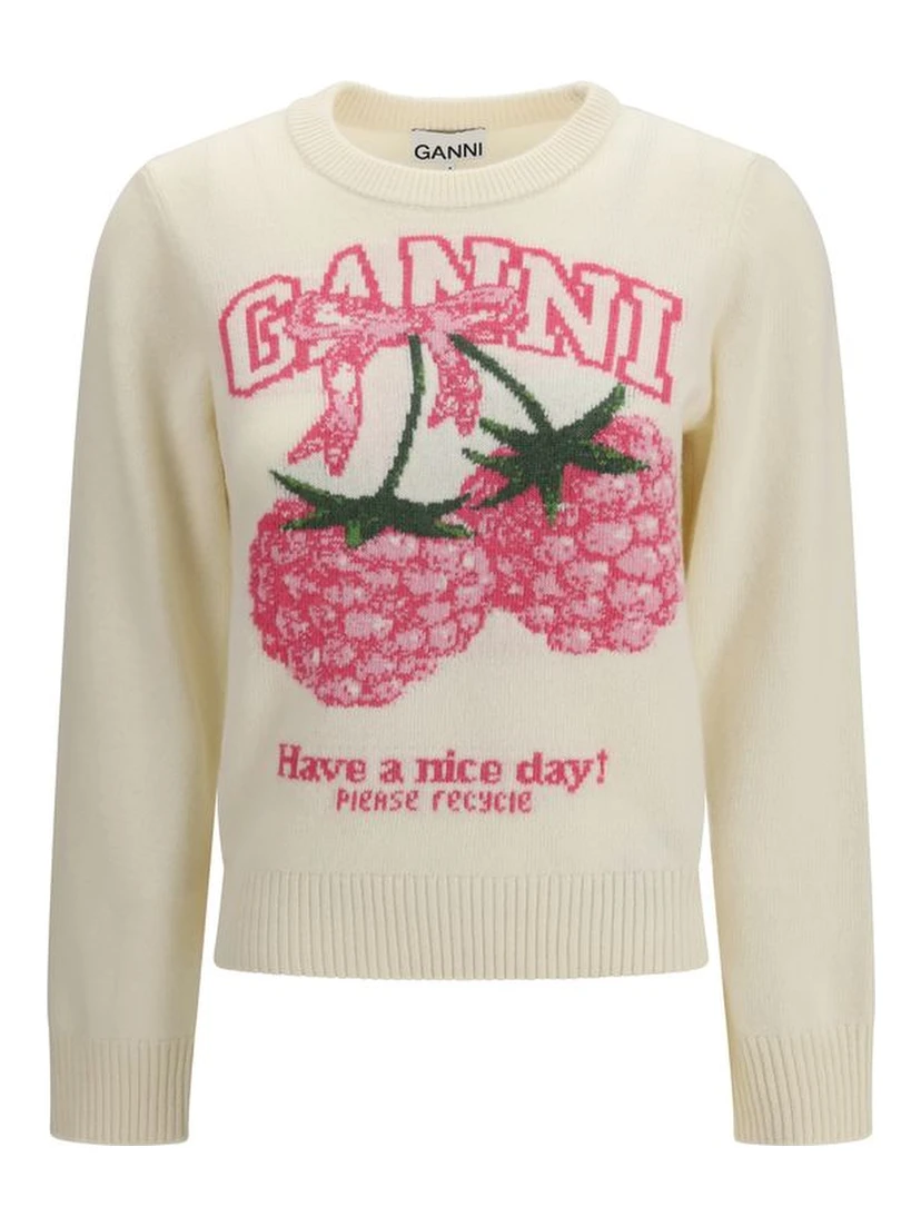 Beige Merino Wool Sweatshirt