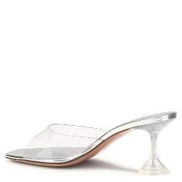 Silver Pvc Stiletto Heel Sandals