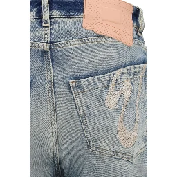 Blue Viscose Relaxed Fit Jeans