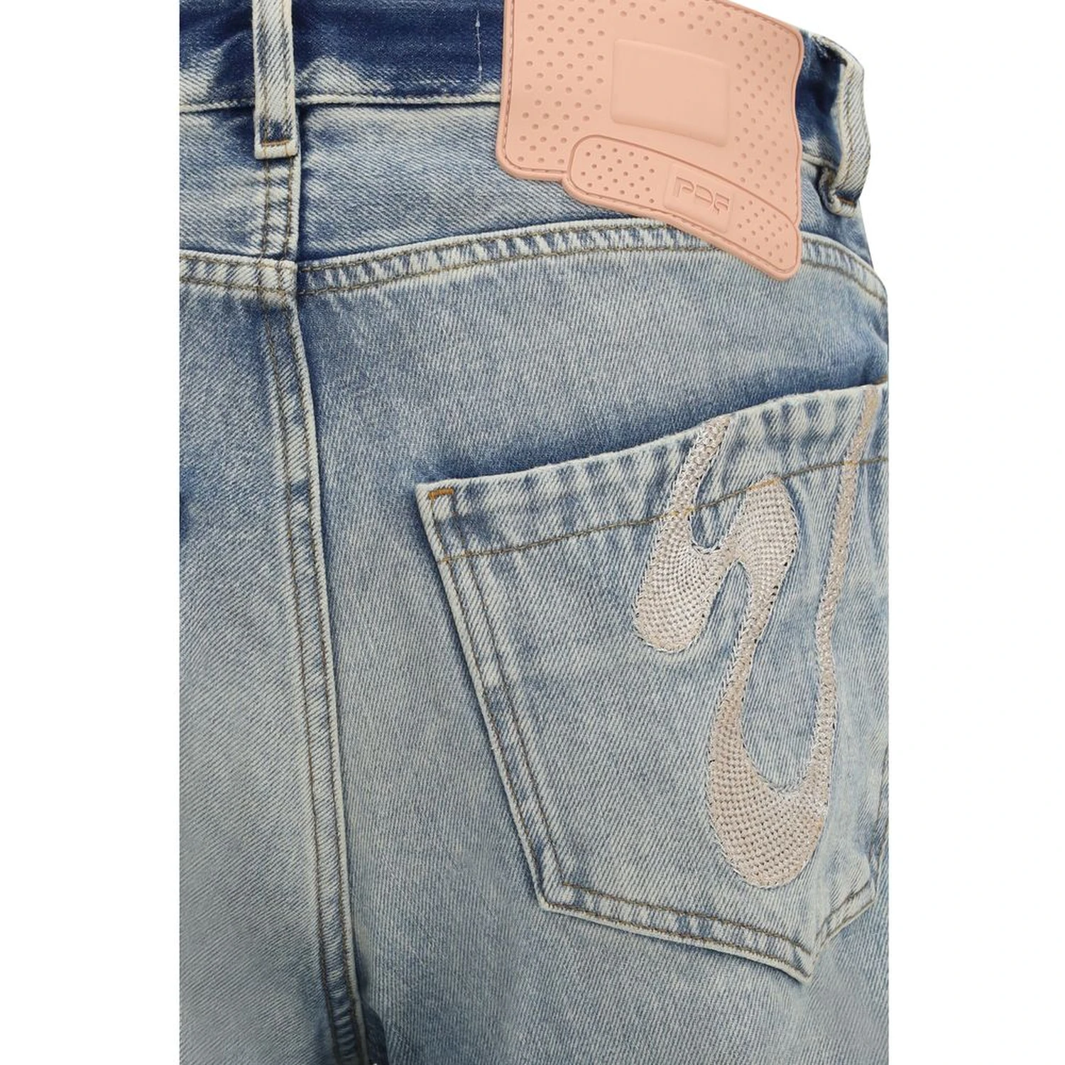 Blue Viscose Relaxed Fit Jeans