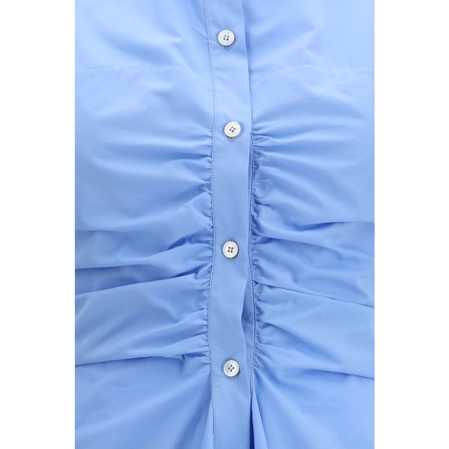 Blue Cotton Casual Dress