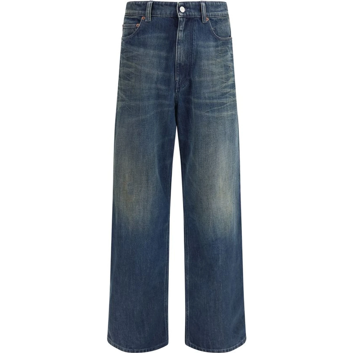 Blue Cotton Relaxed Fit Jeans