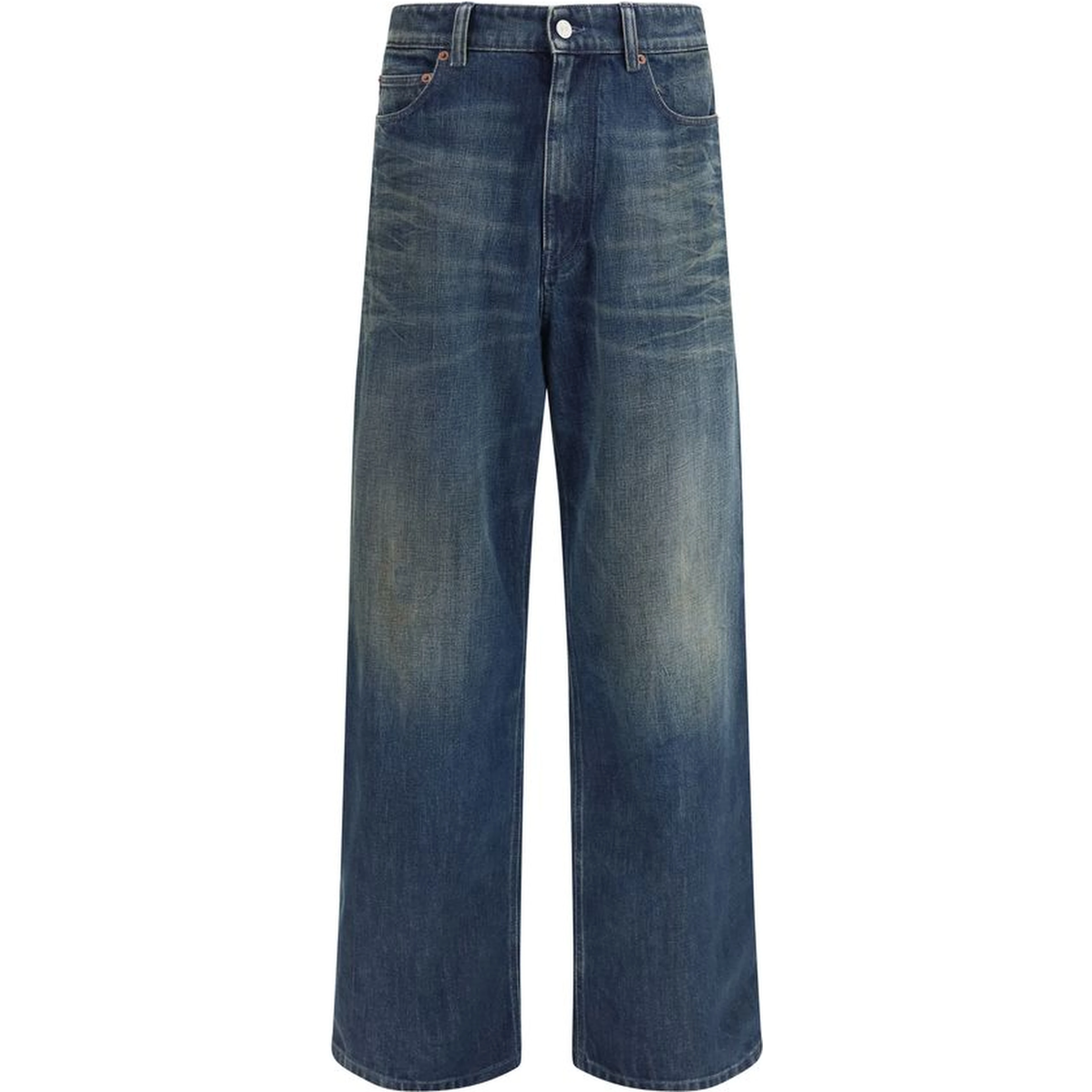 Blue Cotton Relaxed Fit Jeans