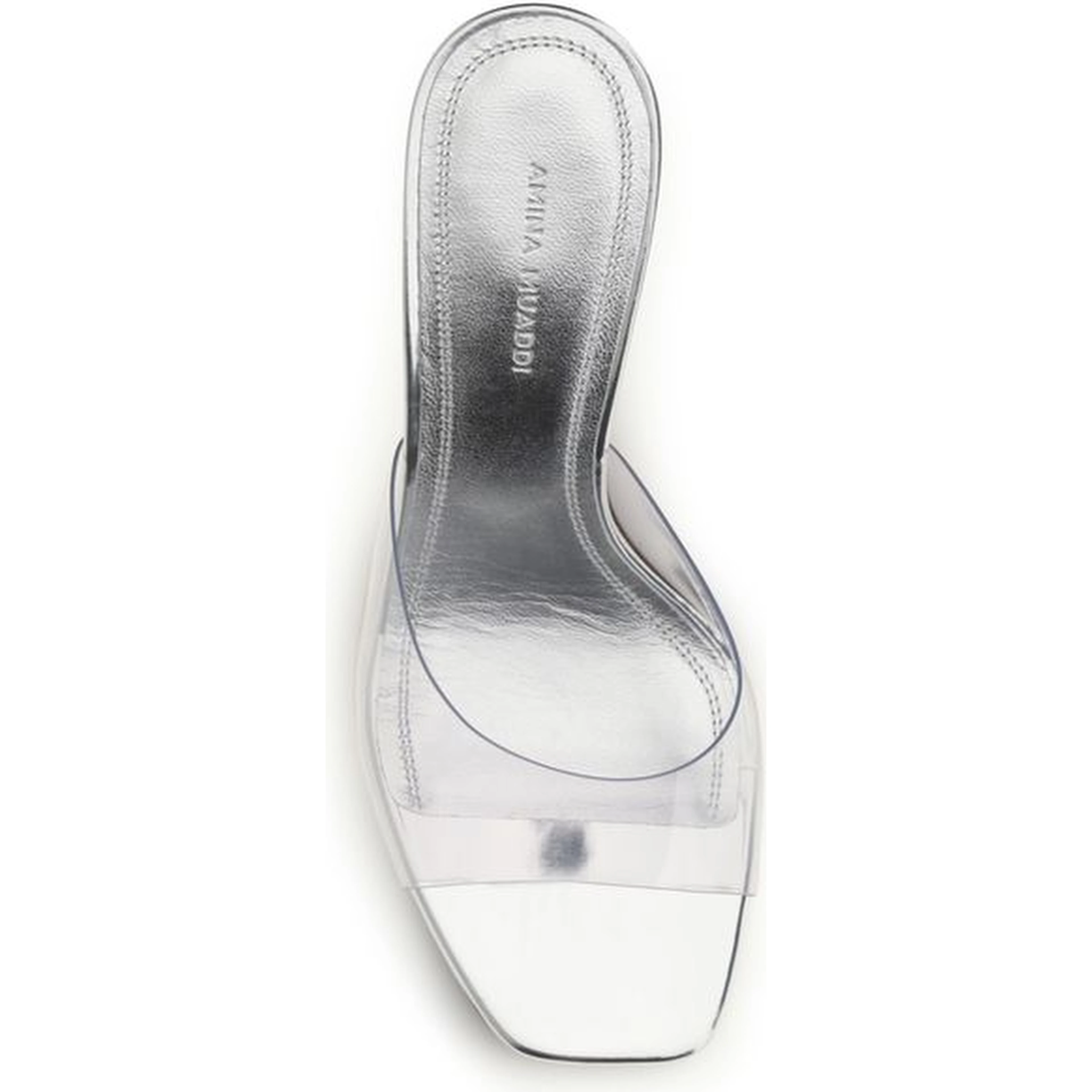 Silver Pvc Stiletto Heel Sandals