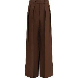 Brown Viscose Casual Pants