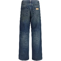 Blue Cotton Relaxed Fit Jeans