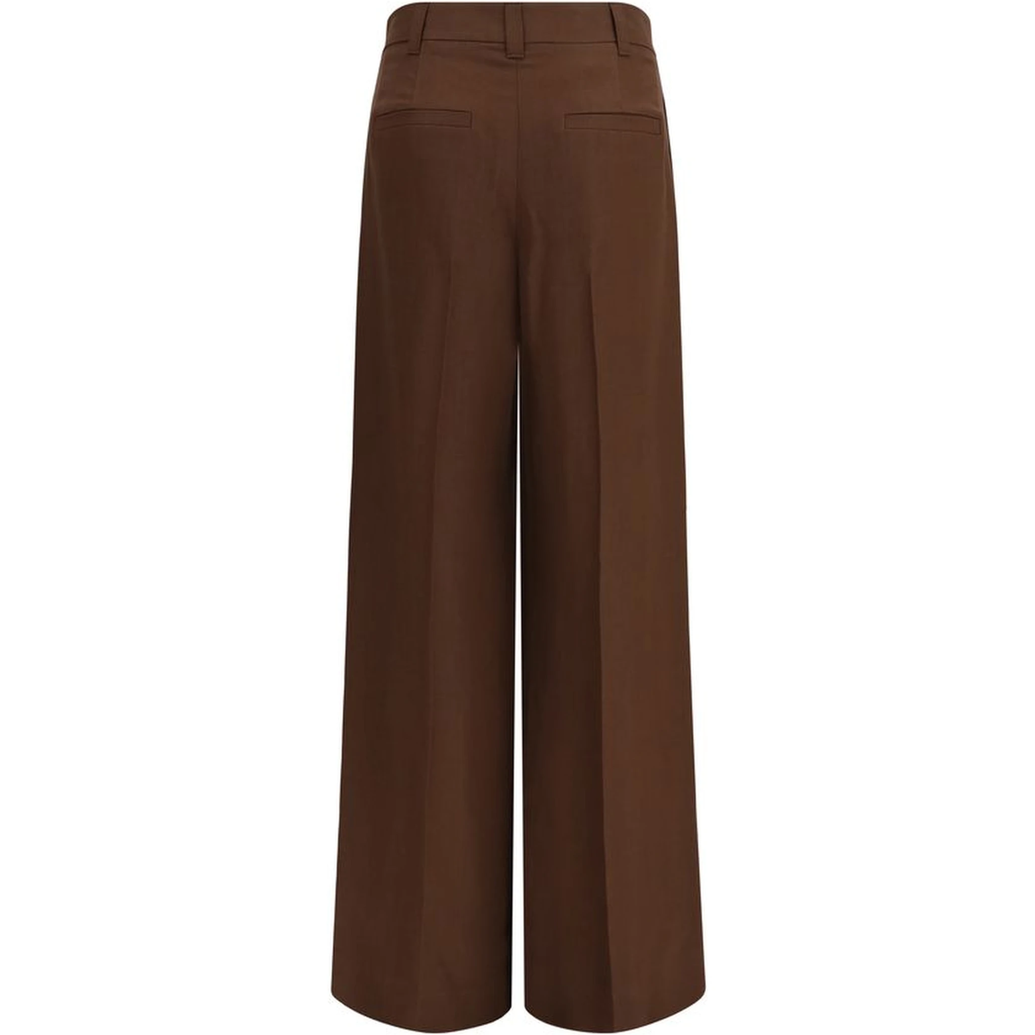Brown Viscose Casual Pants