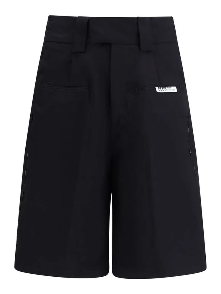 Black Cotton Bermuda Shorts