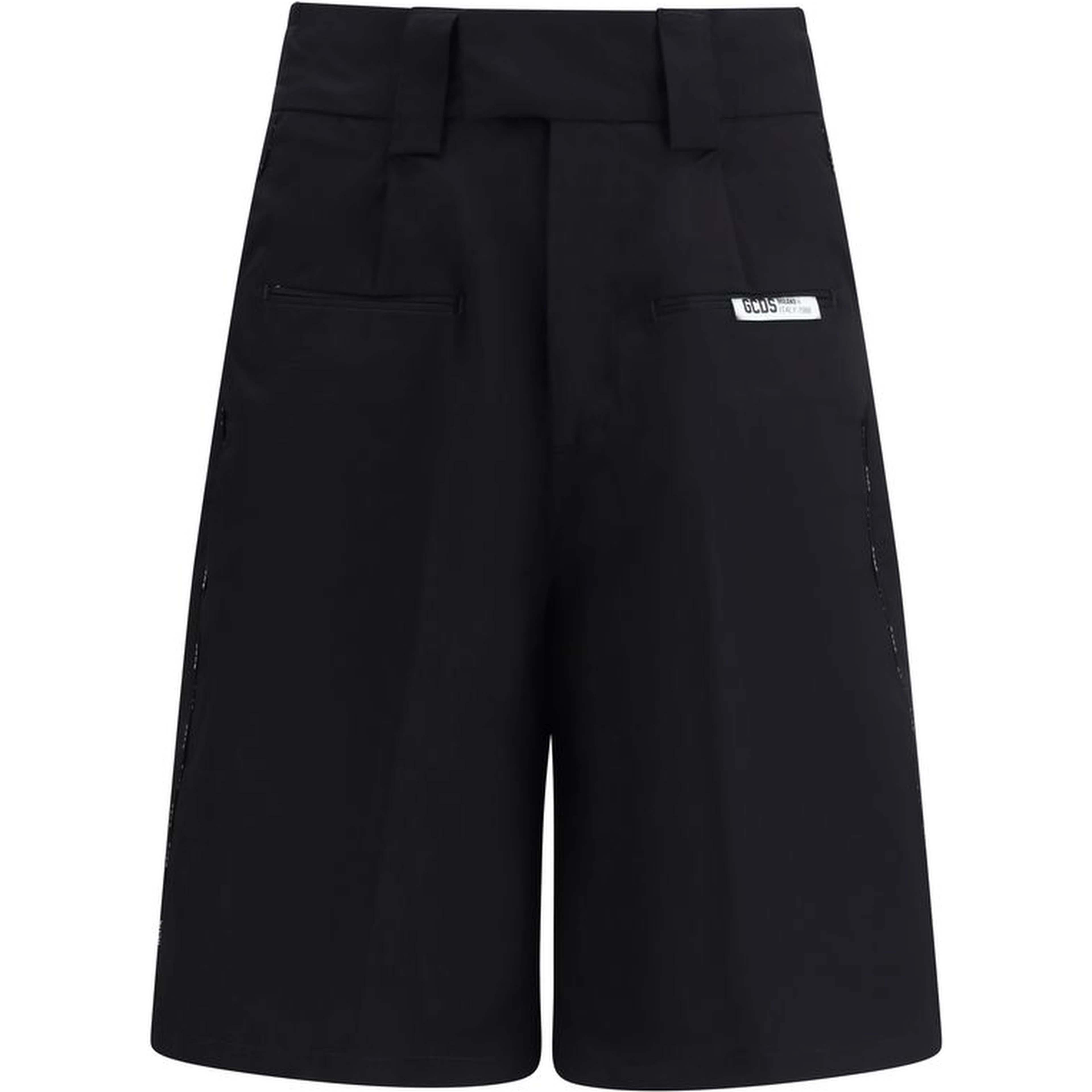 Black Cotton Bermuda Shorts