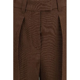 Brown Viscose Casual Pants