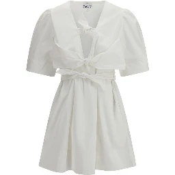 فستان قطني أبيض كاجوال