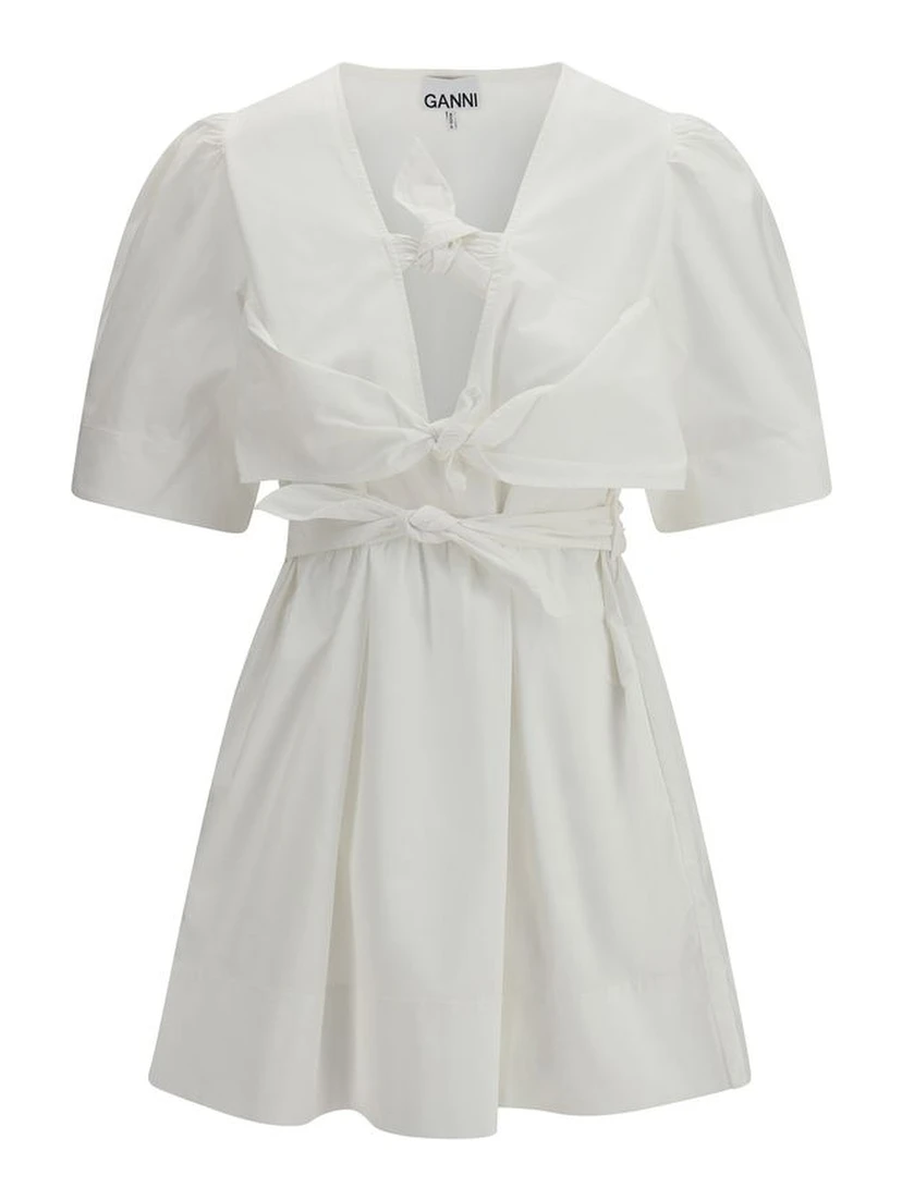 White Cotton Casual Dress