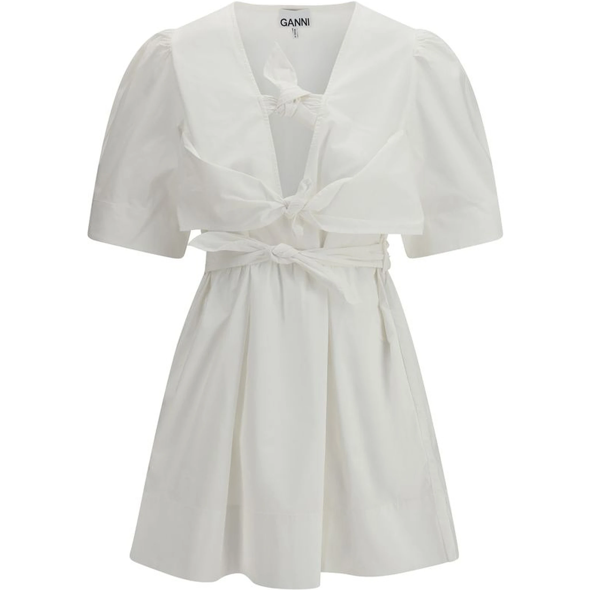 فستان قطني أبيض كاجوال