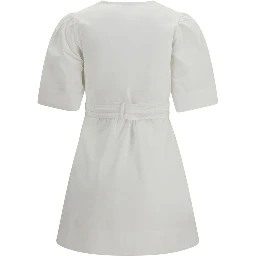 فستان قطني أبيض كاجوال