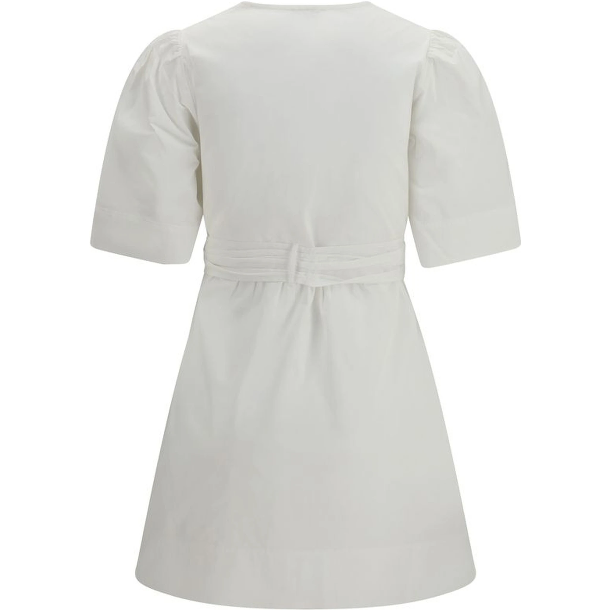 فستان قطني أبيض كاجوال