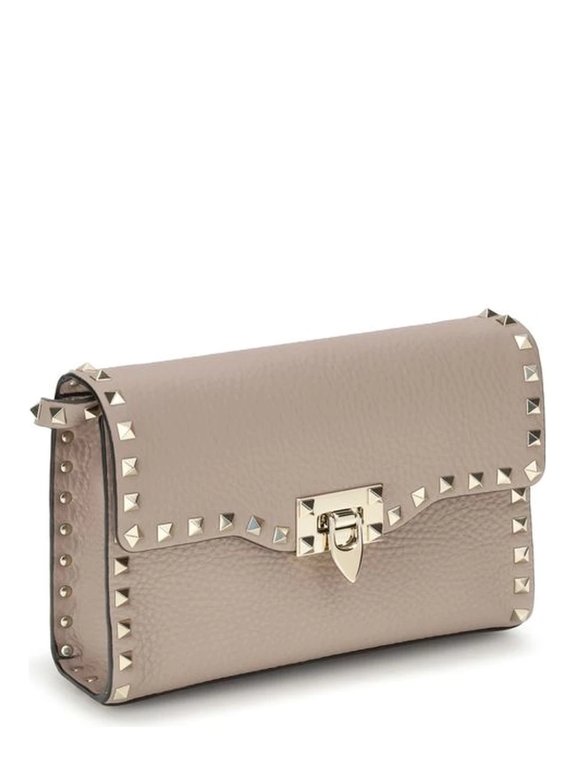 Beige Calf Leather Bos Taurus Shoulder Bag
