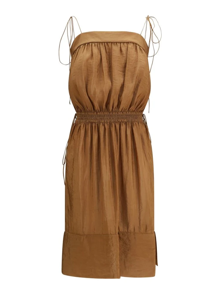 Beige Polyester Casual Dress