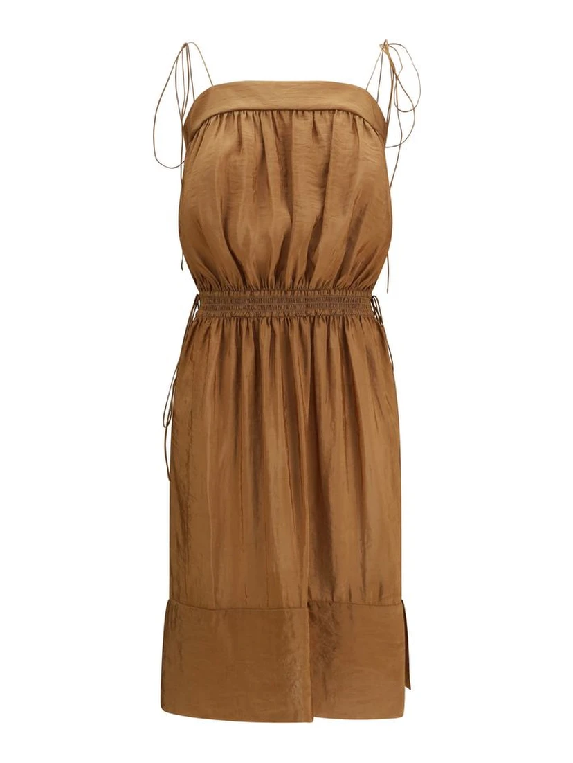 Beige Polyester Casual Dress
