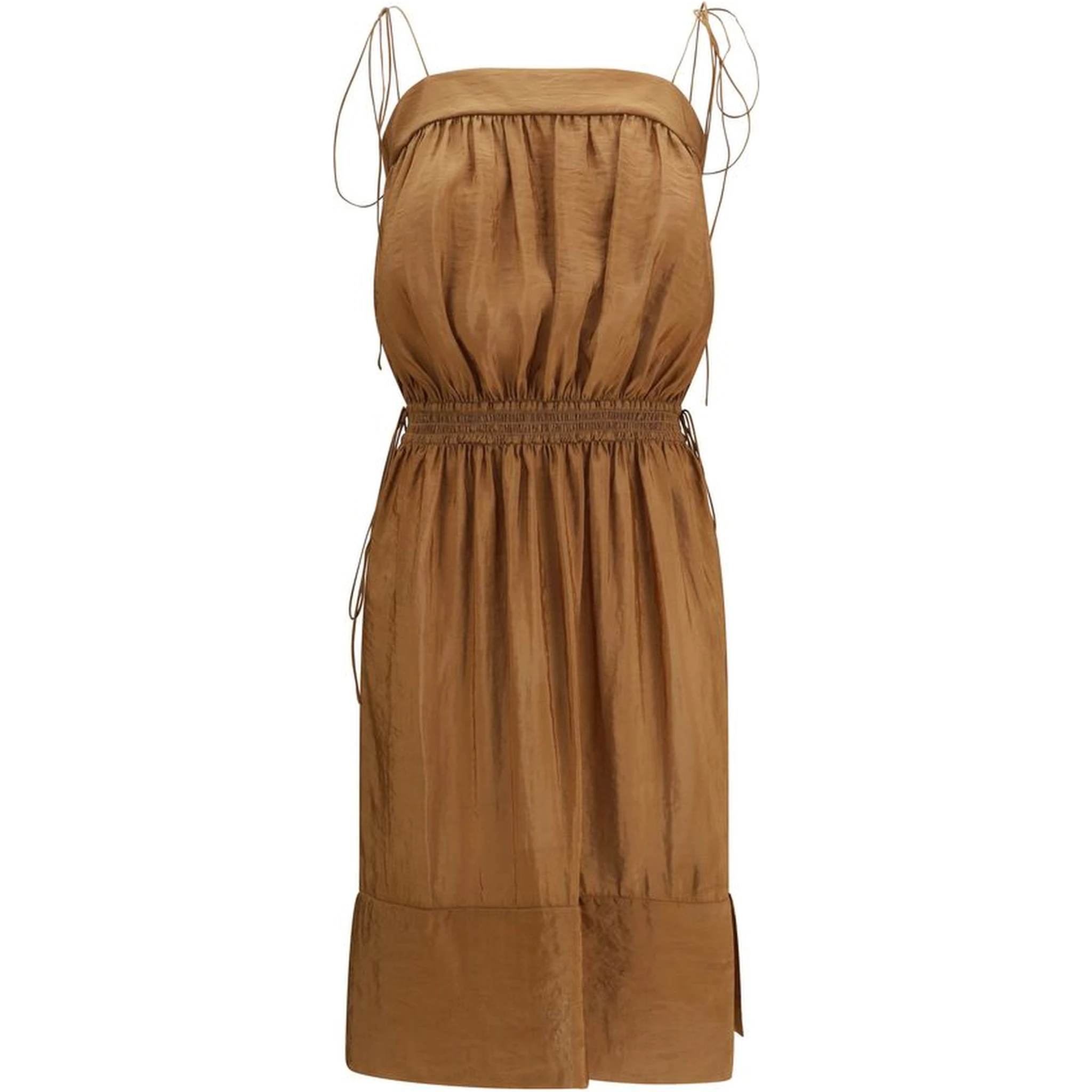 Beige Polyester Casual Dress