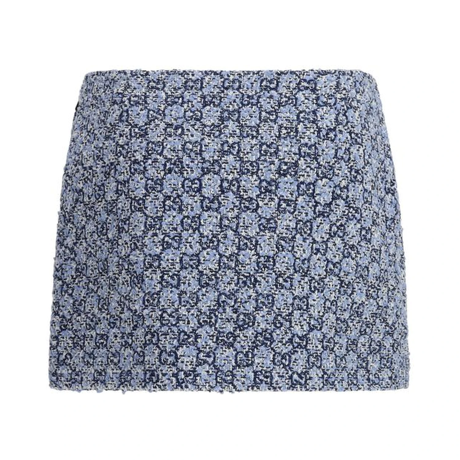 Blue Cotton Mini Skirt