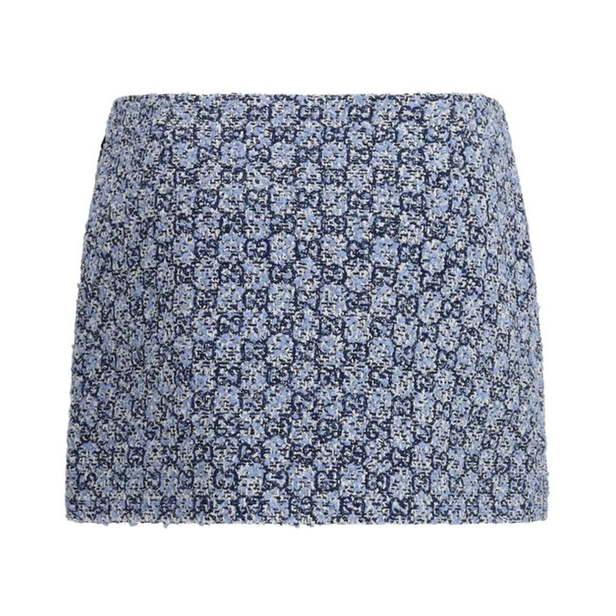 Blue Cotton Mini Skirt