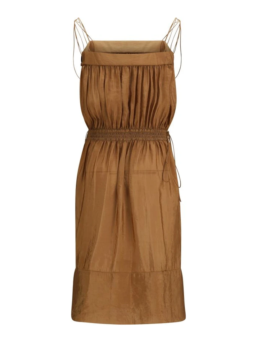 Beige Polyester Casual Dress