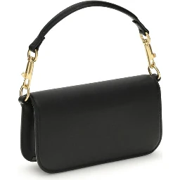 حقيبة كتف بوس توروس من جلد العجل الأسود