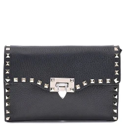 حقيبة كتف بوس توروس من جلد العجل الأسود