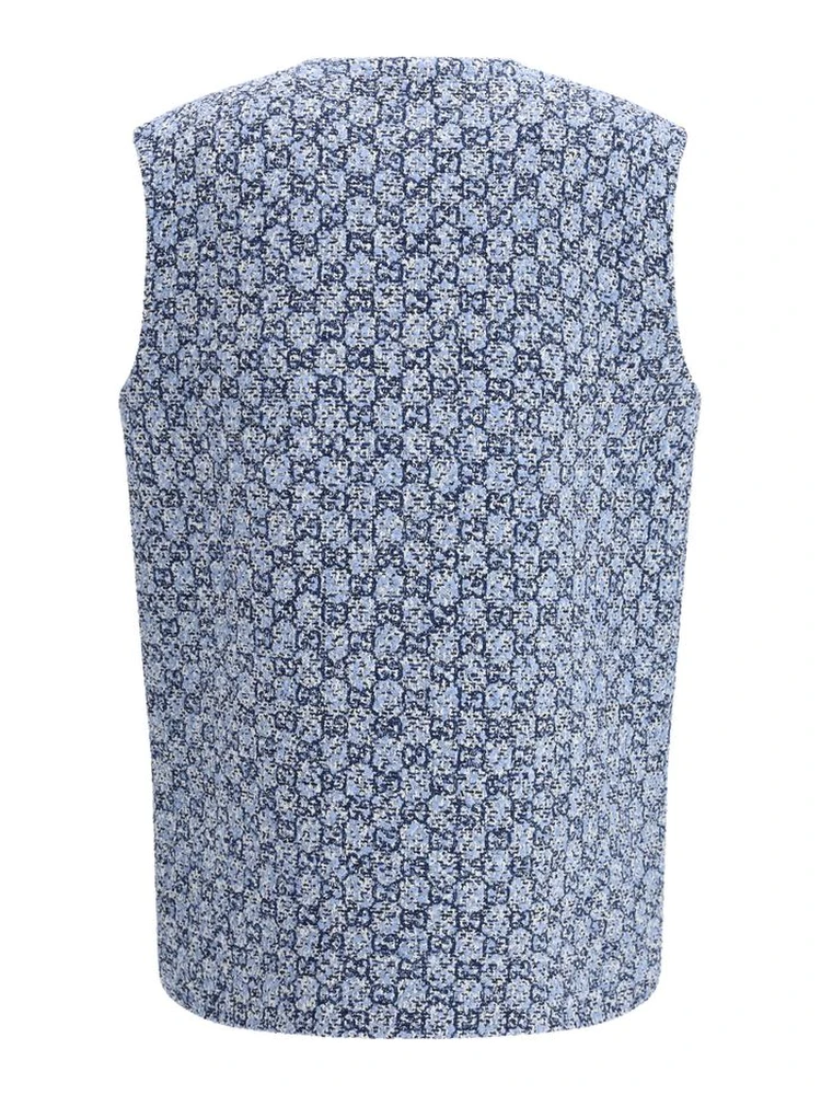 Blue Cotton Sleveless Jacket alternative