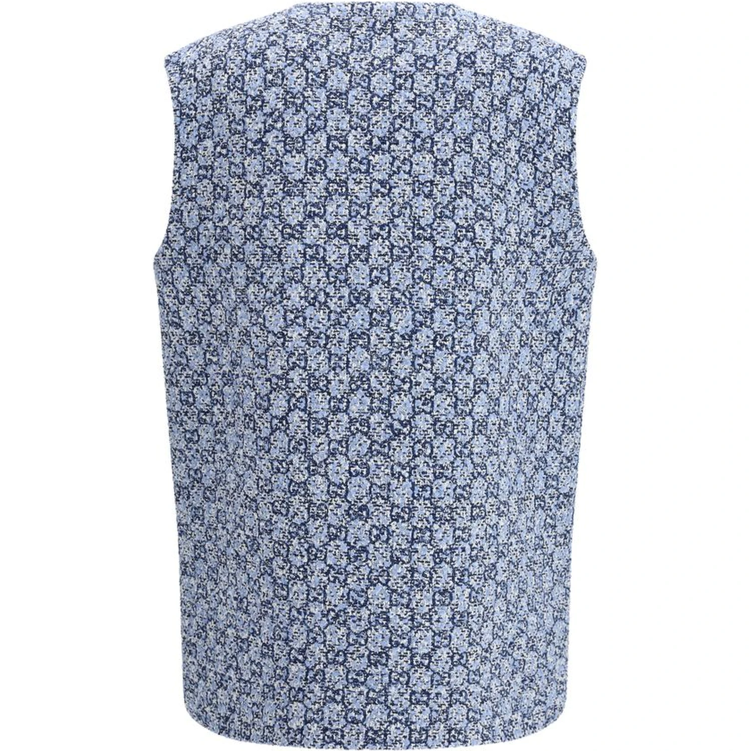 Blue Cotton Sleveless Jacket