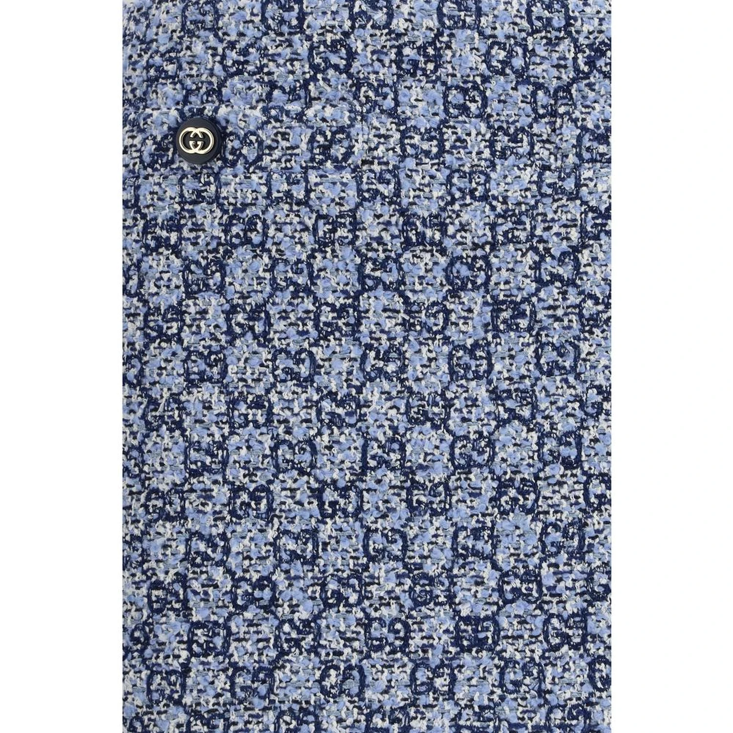 Blue Cotton Mini Skirt