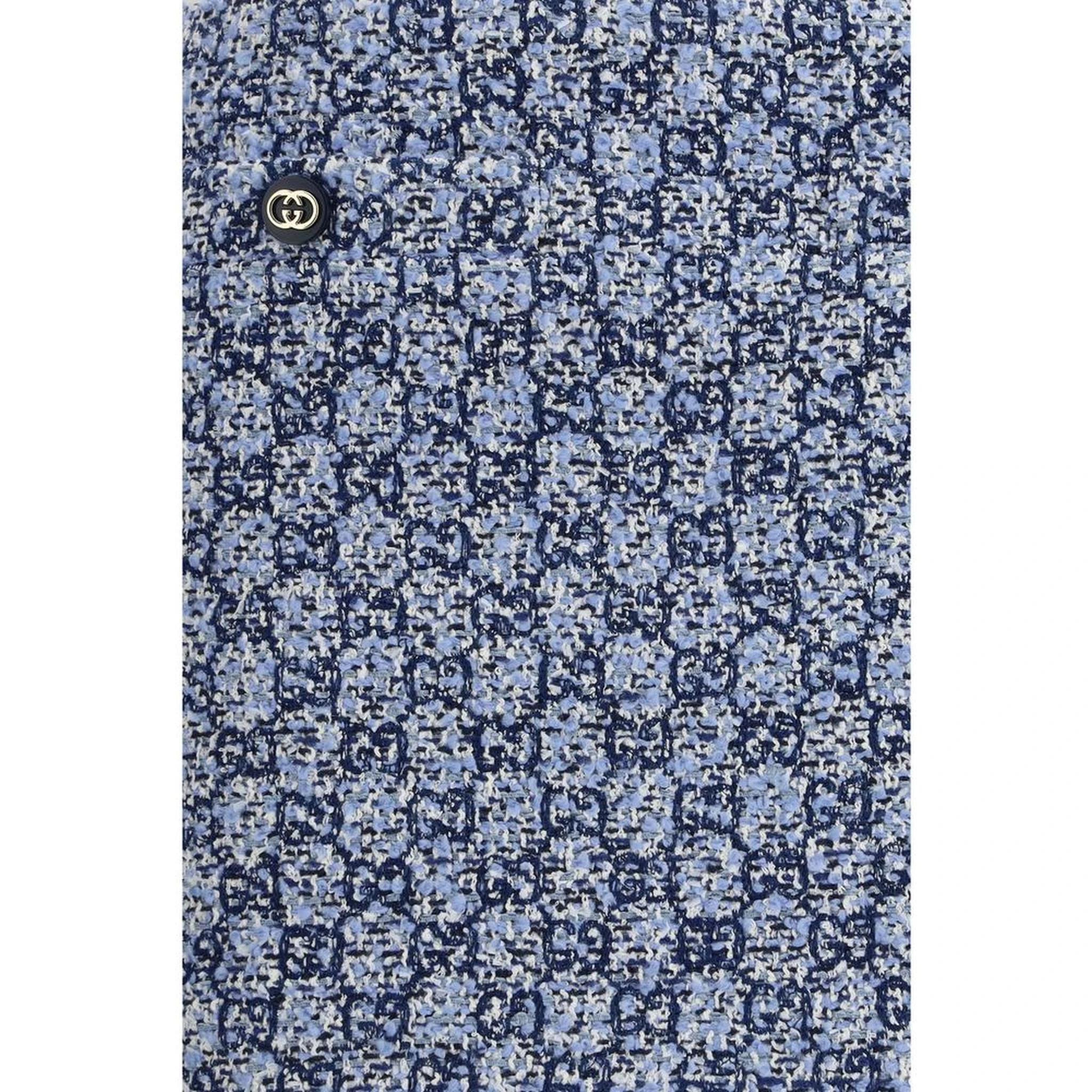 Blue Cotton Mini Skirt