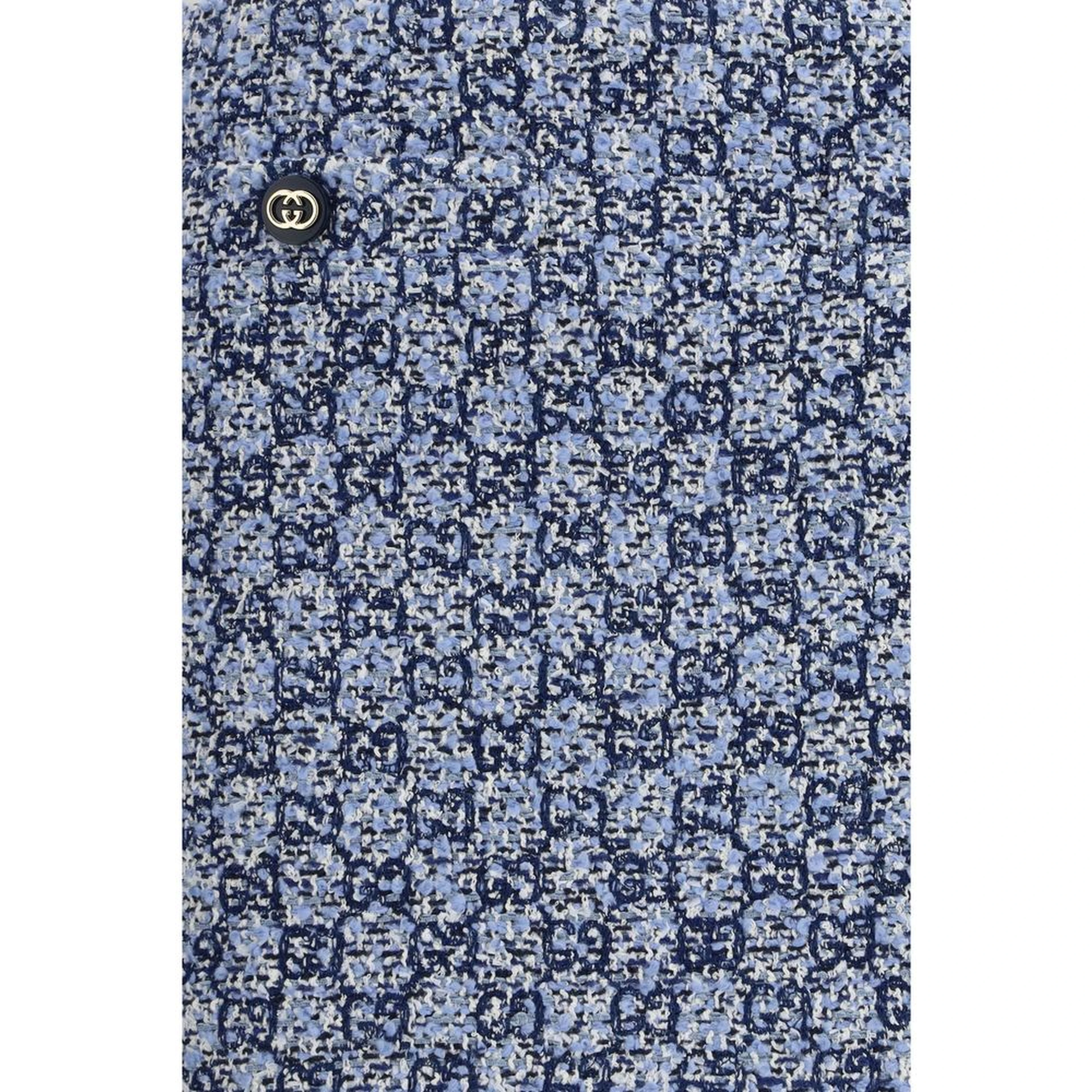 Blue Cotton Mini Skirt