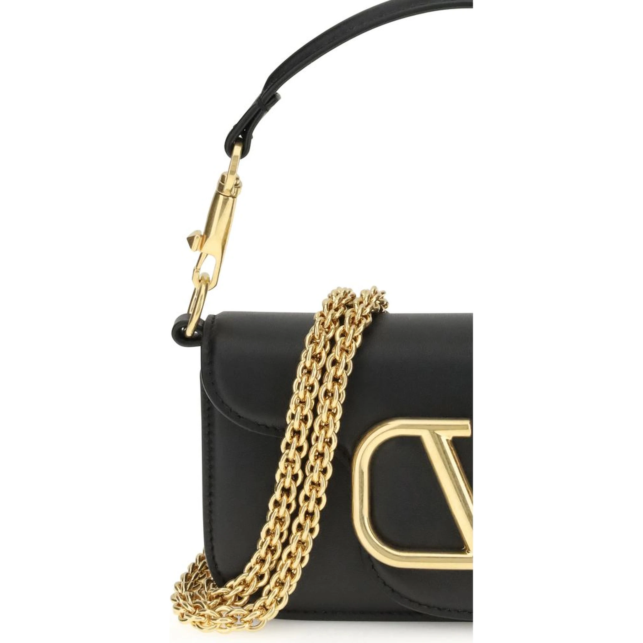 حقيبة كتف بوس توروس من جلد العجل الأسود