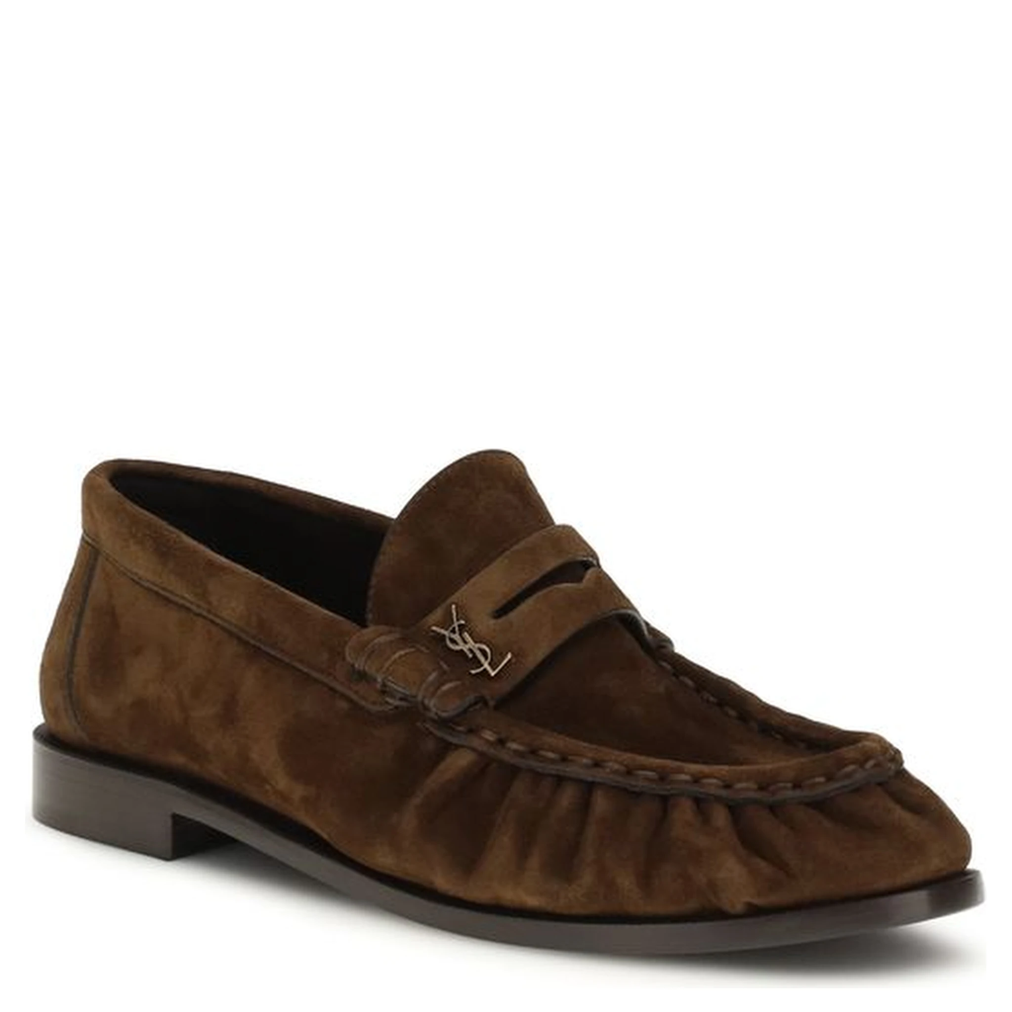 Brown Calf Leather Bos Taurus Slip-On Loafers