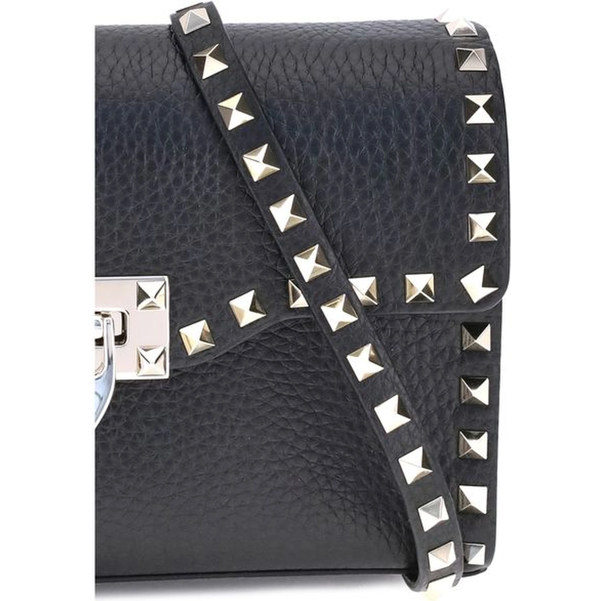 حقيبة كتف بوس توروس من جلد العجل الأسود