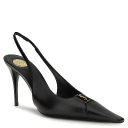 حذاء بكعب عالٍ من جلد العجل الأسود من بوس توروس