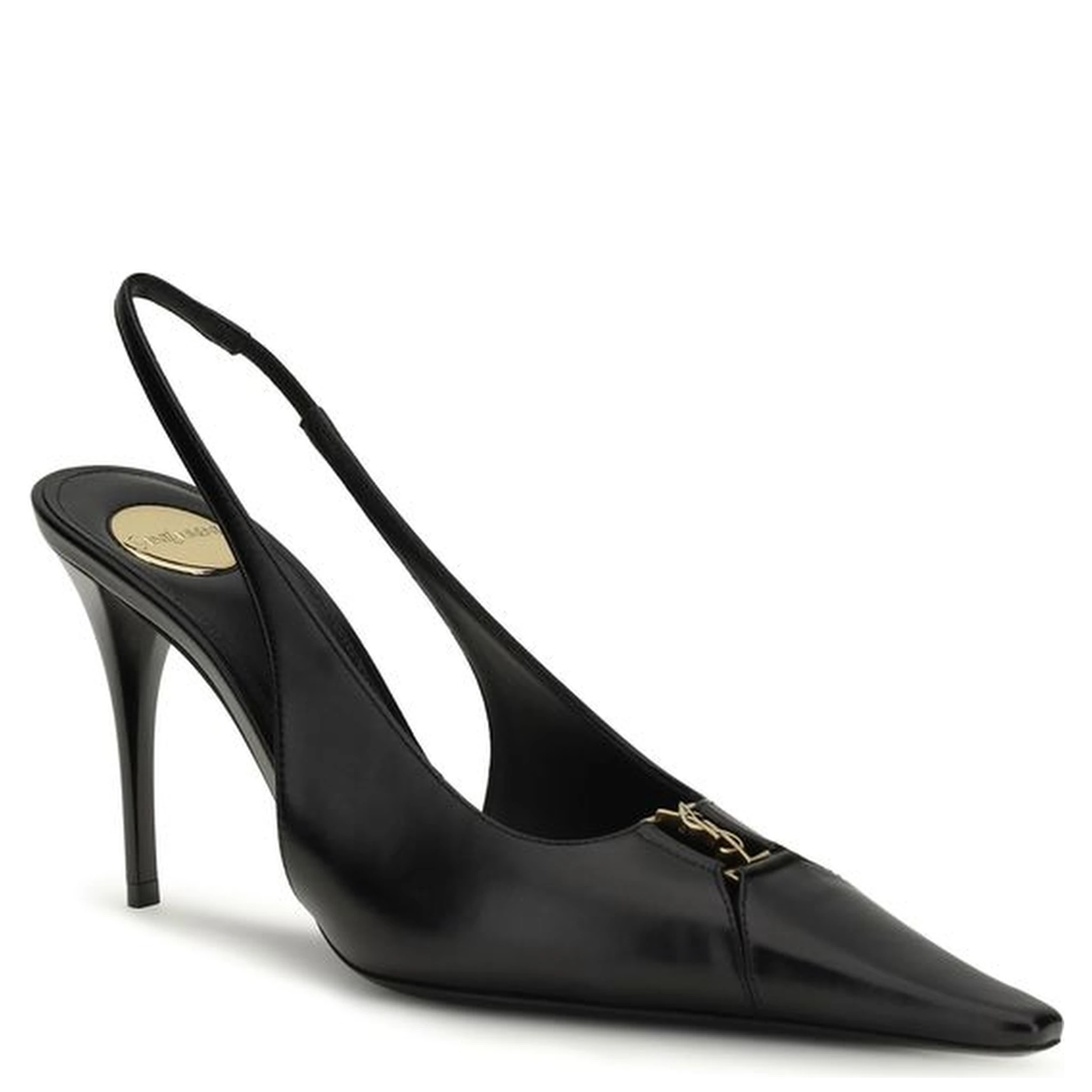 حذاء بكعب عالٍ من جلد العجل الأسود من بوس توروس