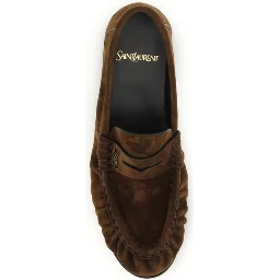 Brown Calf Leather Bos Taurus Slip-On Loafers
