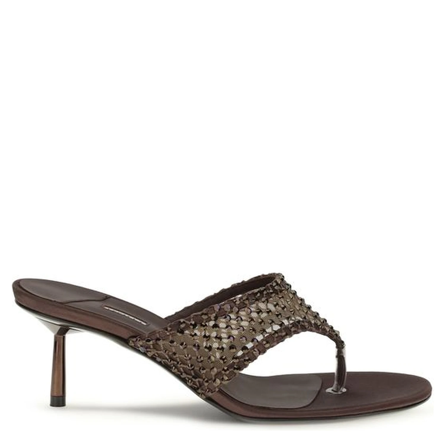 Brown Goatskin Stiletto Heel Sandals