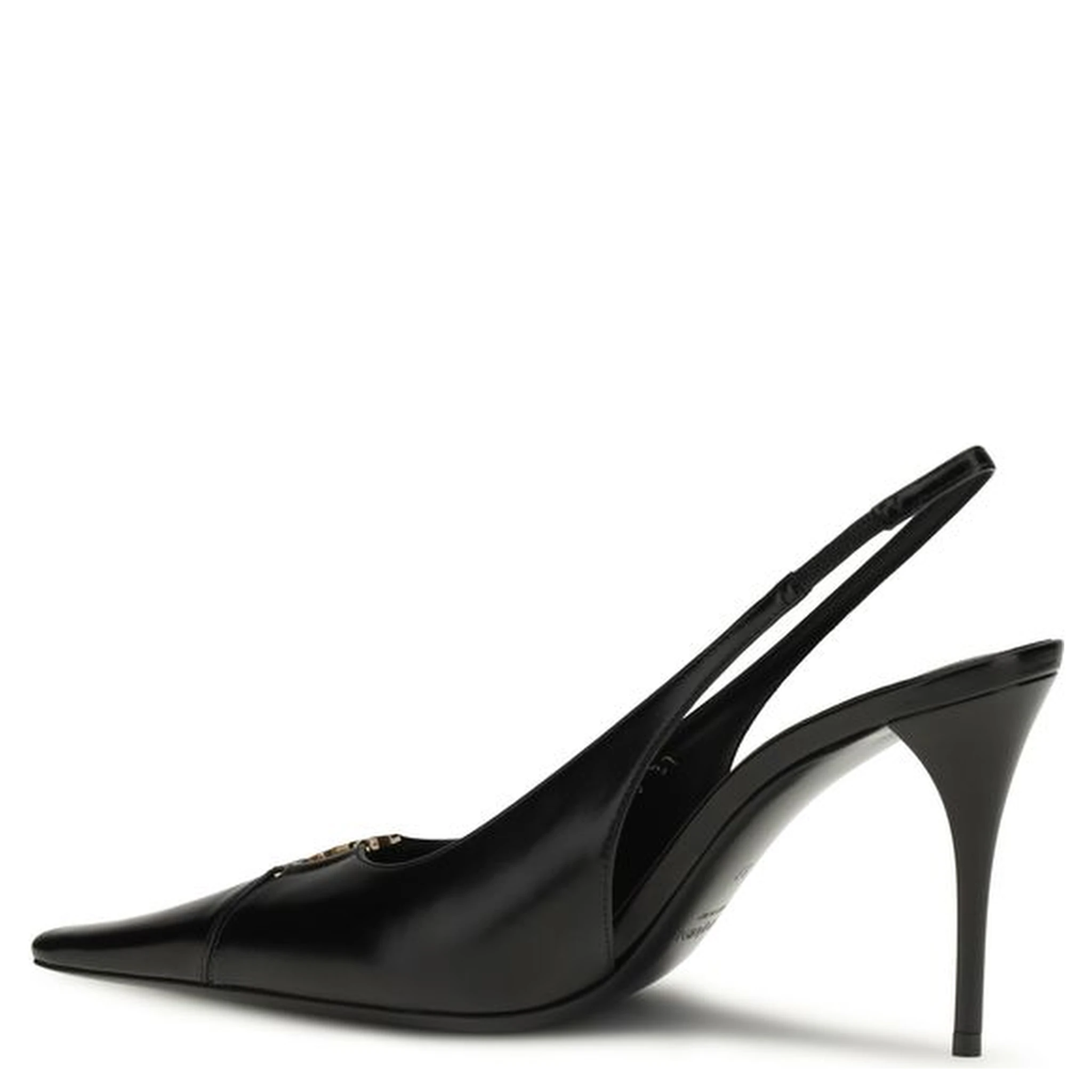 حذاء بكعب عالٍ من جلد العجل الأسود من بوس توروس