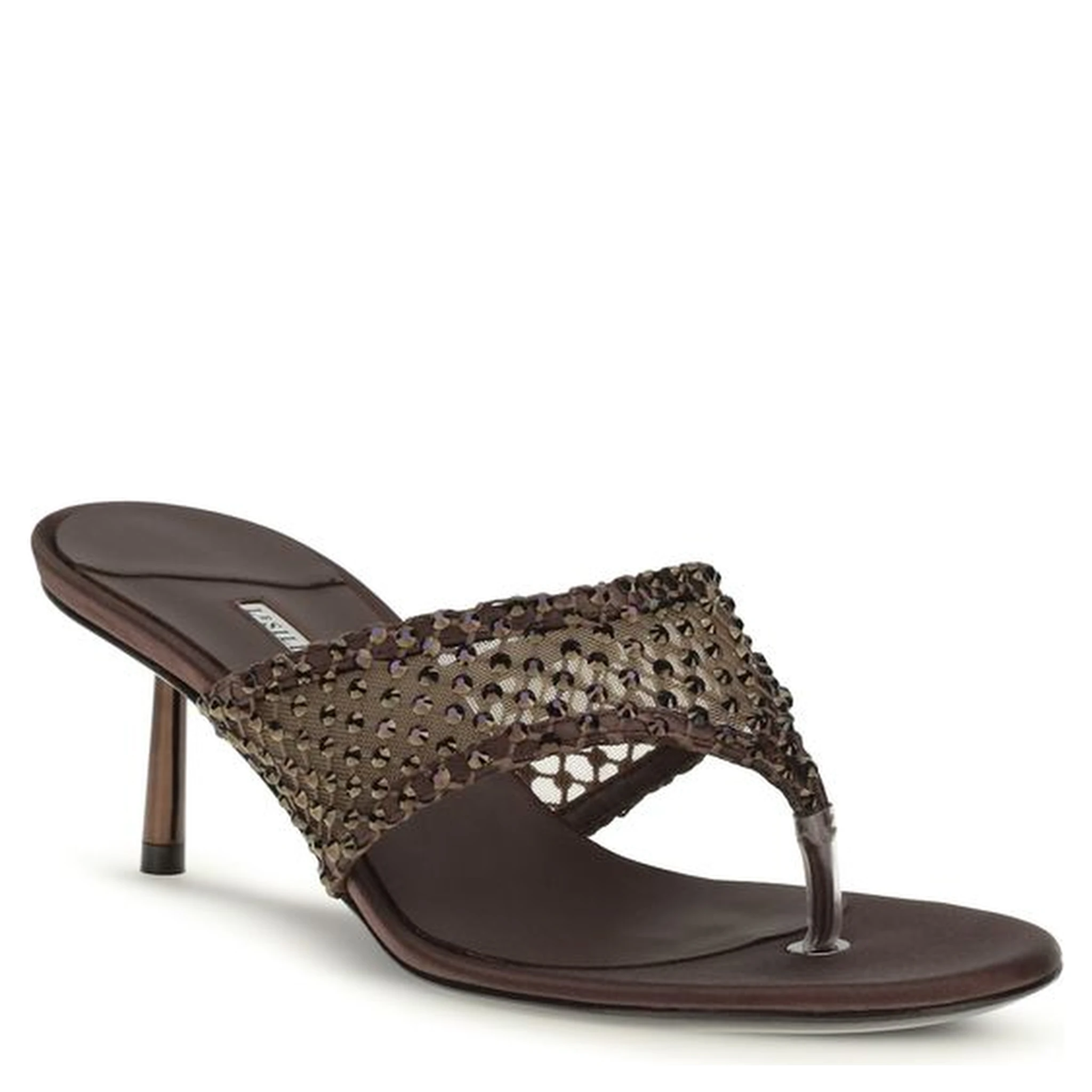 Brown Goatskin Stiletto Heel Sandals