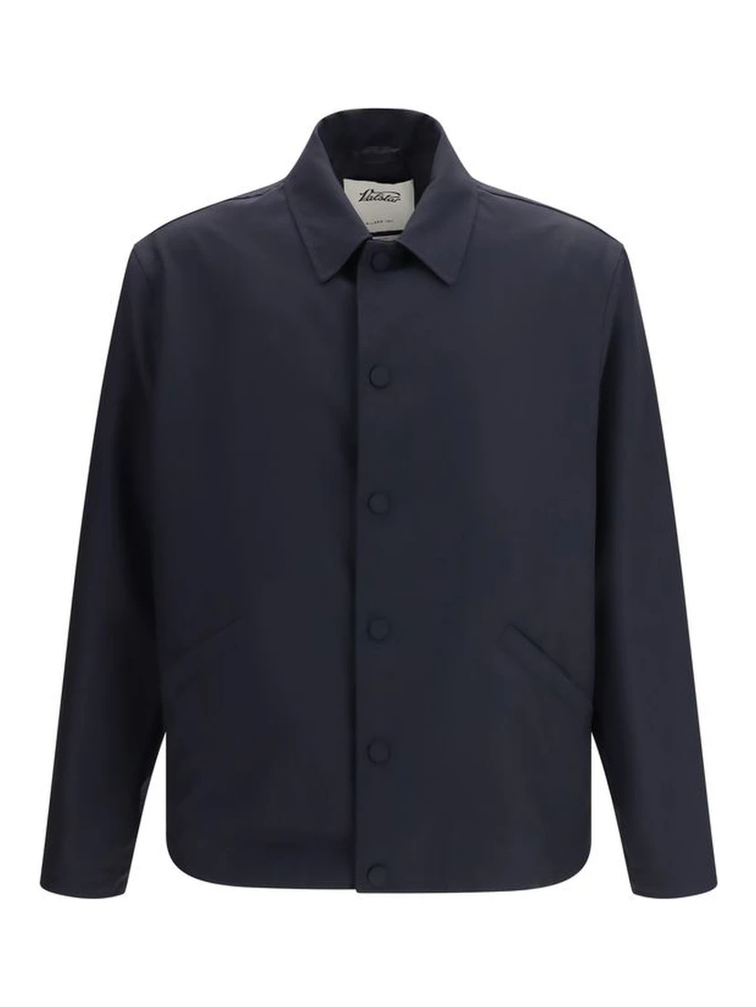 Blue Fleece Wool Coat