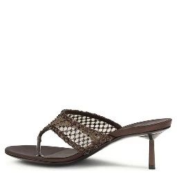 Brown Goatskin Stiletto Heel Sandals