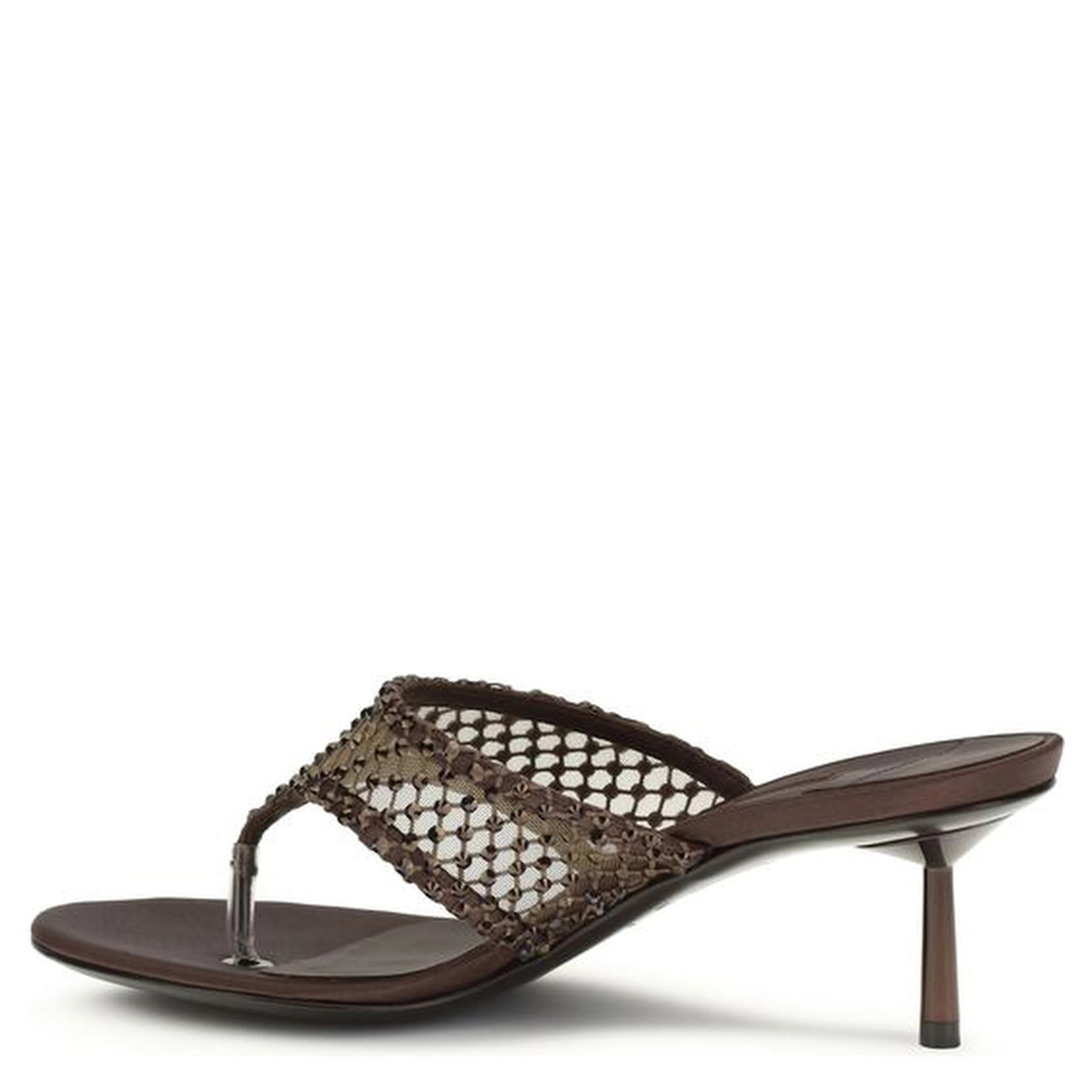 Brown Goatskin Stiletto Heel Sandals