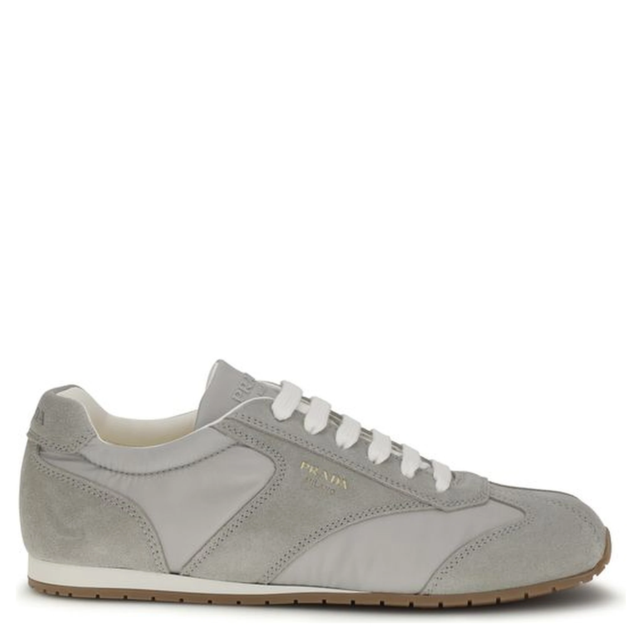 Gray Calf Leather Bos Taurus Low Top Sneakers