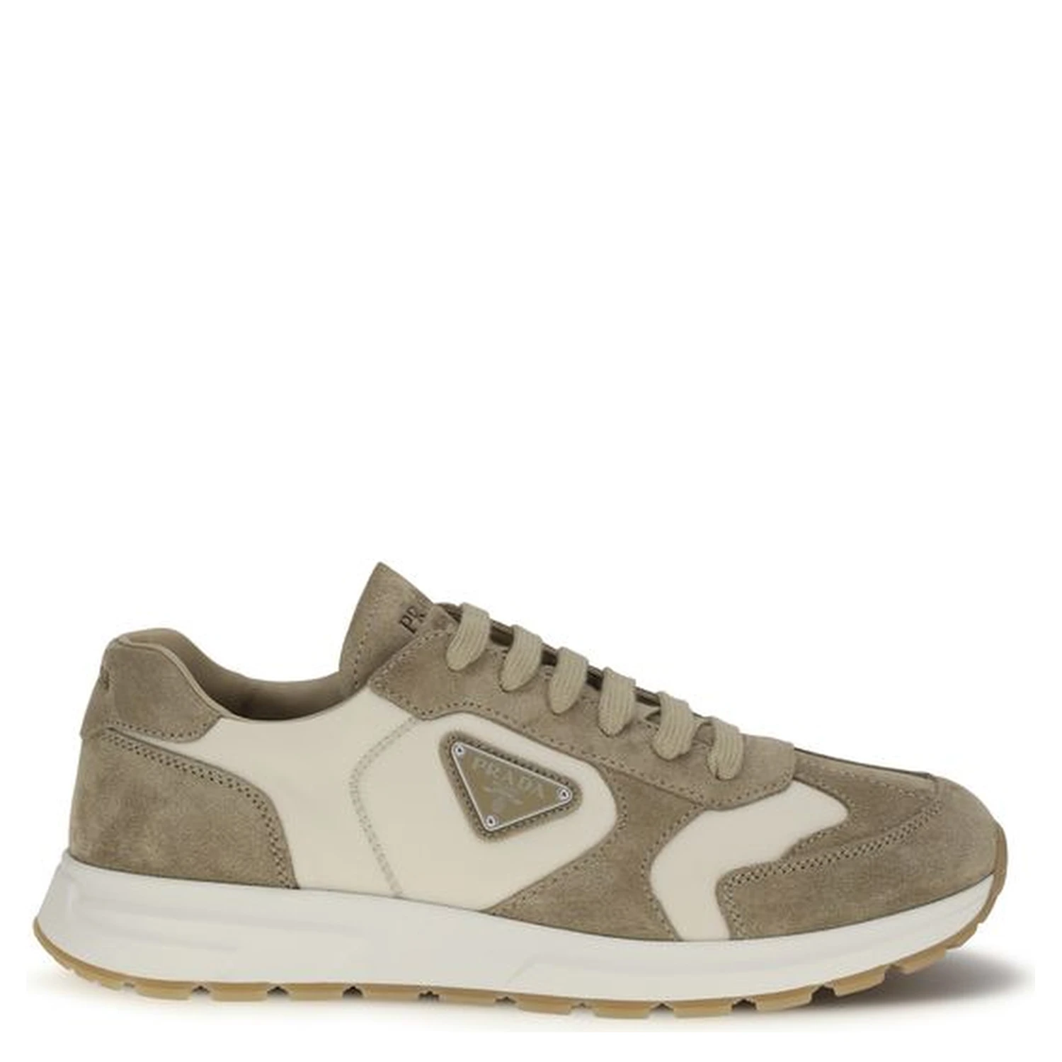 Beige Calf Leather Bos Taurus Athletic Sneakers