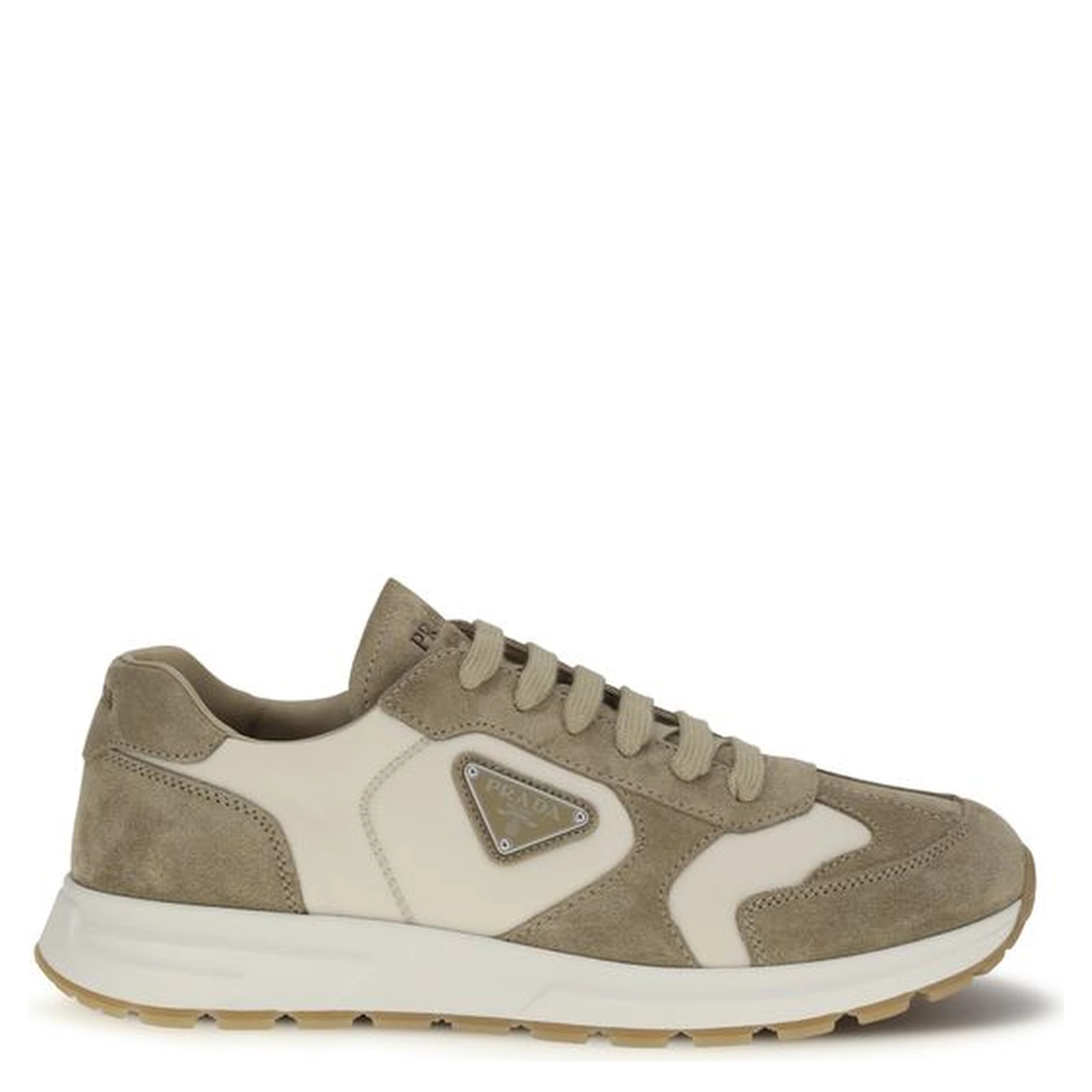 Beige Calf Leather Bos Taurus Athletic Sneakers