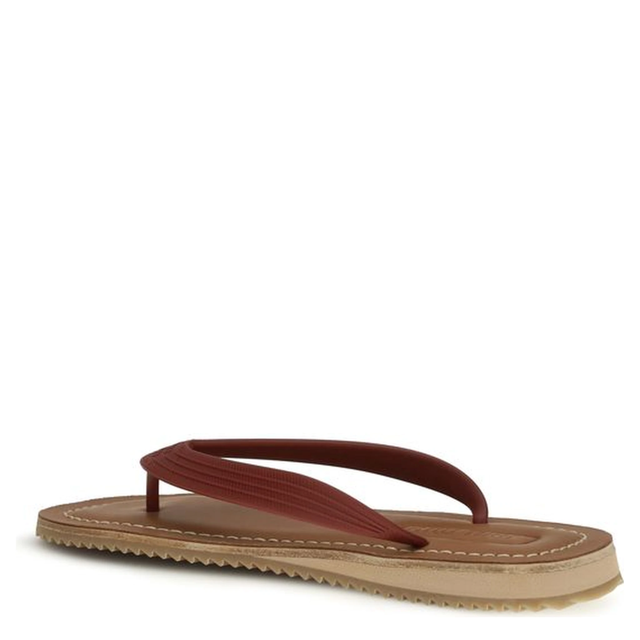 Beige Calf Leather Bos Taurus Flip-Flop Sandals