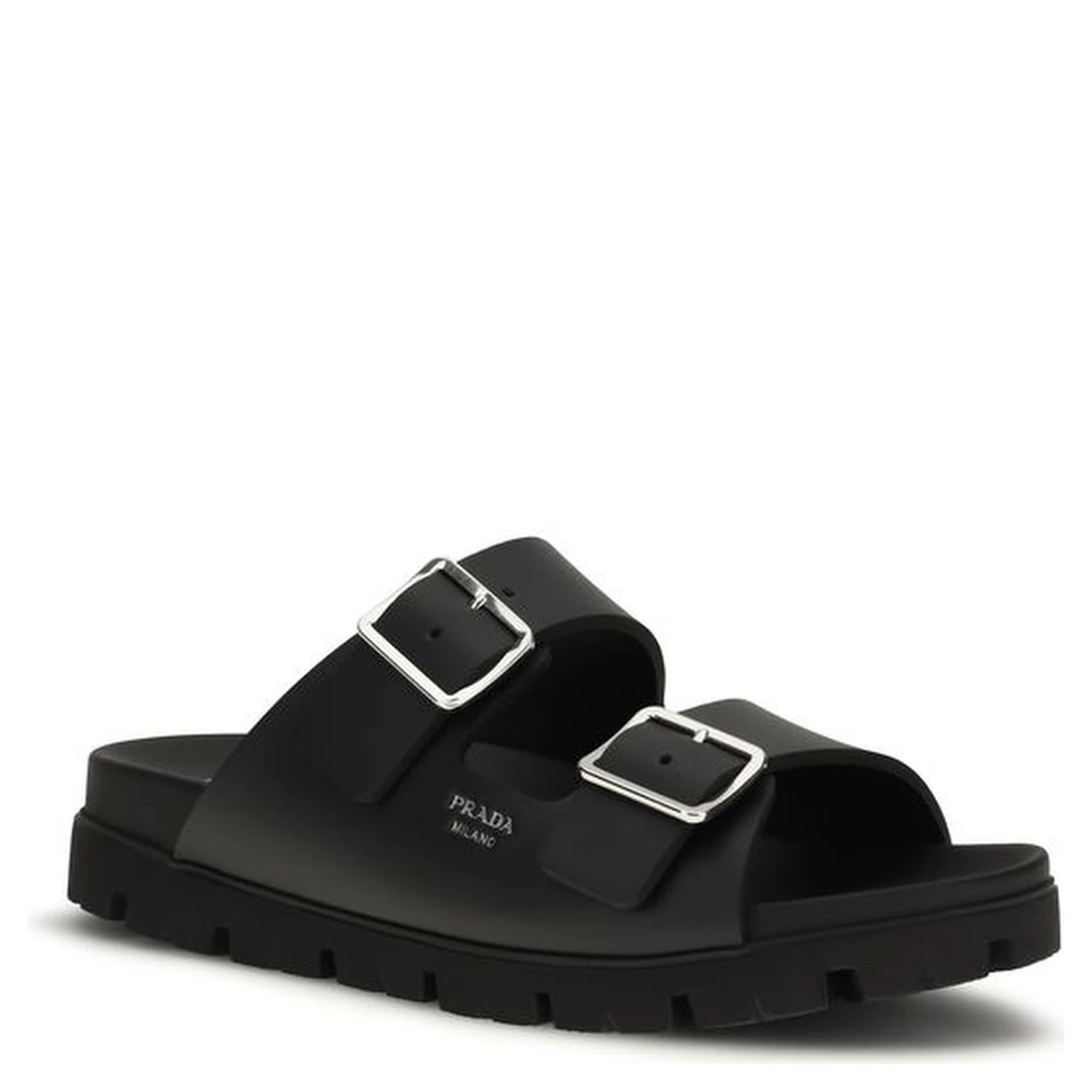 Black Calf Leather Bos Taurus Sandals